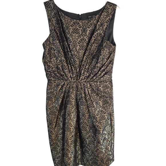 Women's Semi Formal Dress 8 Medium M Black Gold Cocktail Party Junior Prom - Picture 1 of 8